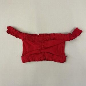 O.Vianca ribbed off-the-shoulder crop top